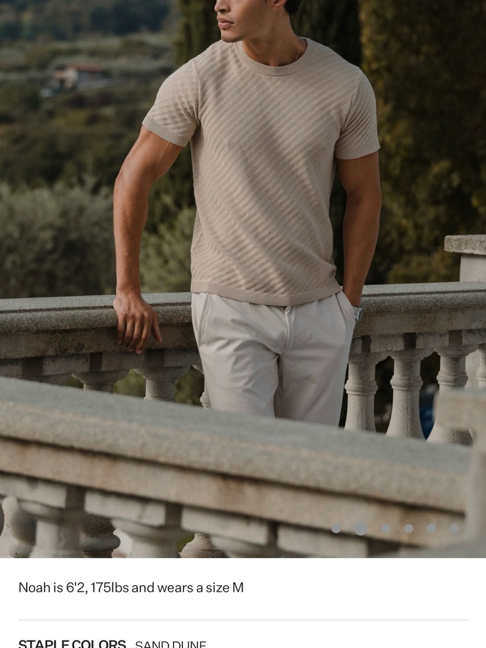 Riviera Textured Tee- Sand Dune